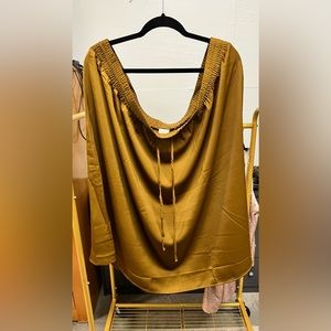 A New Day gold/bronze/olive silk skirt. Size 3X